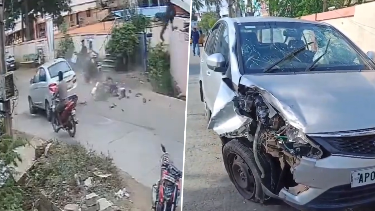 Road Accident Video: వీడియో ఇదిగో, అతి వేగంతో ఆటోను దాటబోయి కారును ఢీకొట్టిన బైక్, యువకుడు అక్కడికక్కడే మృతి